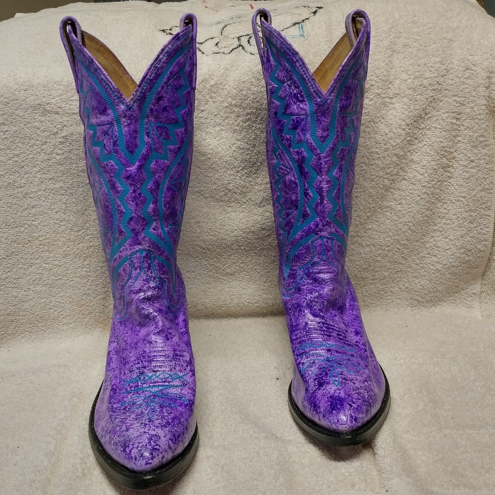Purple and Turquoise Dan Post Boots